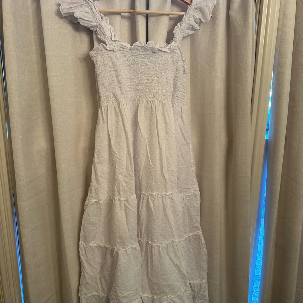 Hill House Home Ellie Nape Dress- White Swiss Dot